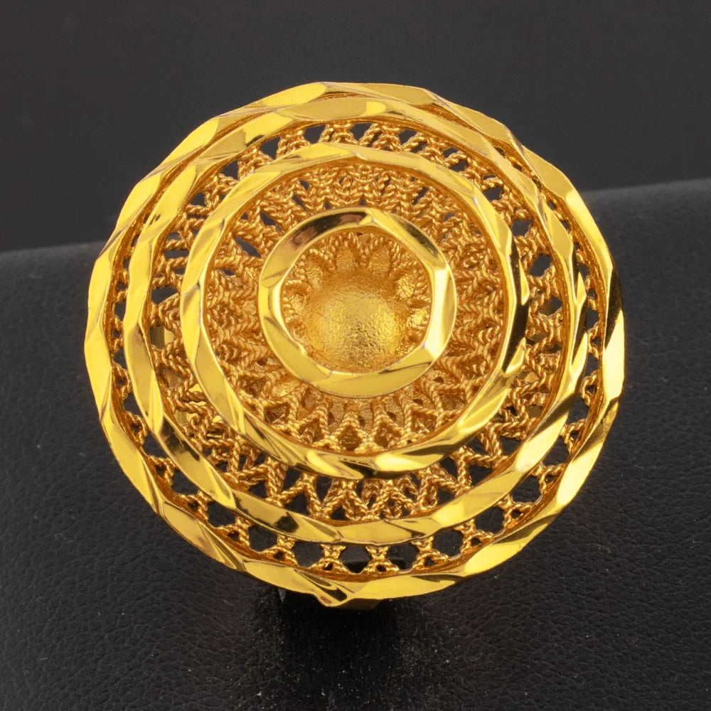 Gold-Tone Stainless Steel Cocktail Ring
