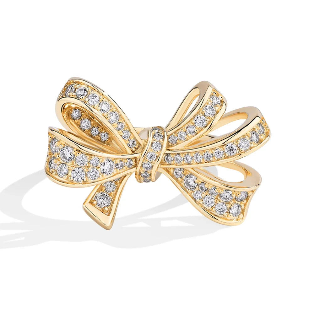 MINTYBOX Moissanite Bow Ring in Sterling Silver