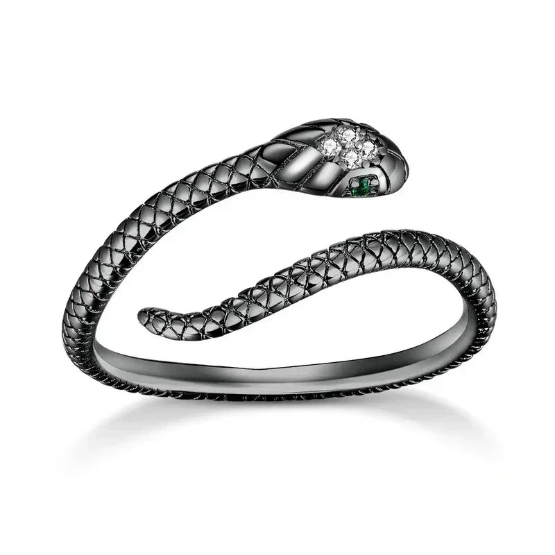 BAMOER Sterling Silver Snake Adjustable Ring