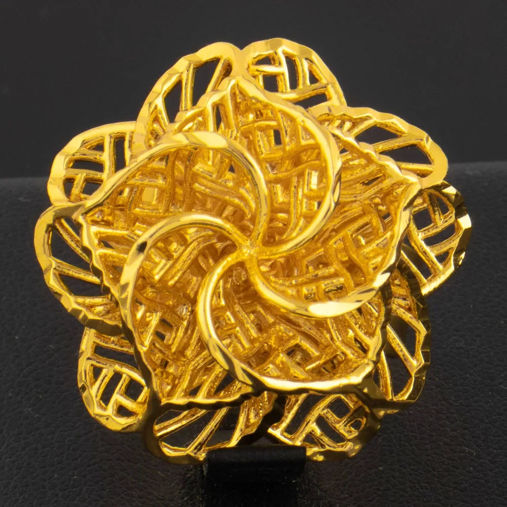 Gold-Tone Stainless Steel Cocktail Ring