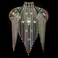 Long Rhinestone Chain Tassel Fringe Chocker Shoulder Necklace Body Jewelry
