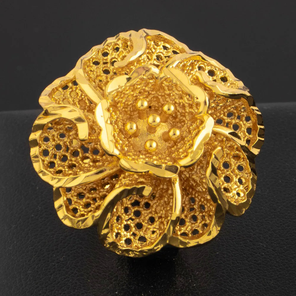 Gold-Tone Stainless Steel Cocktail Ring