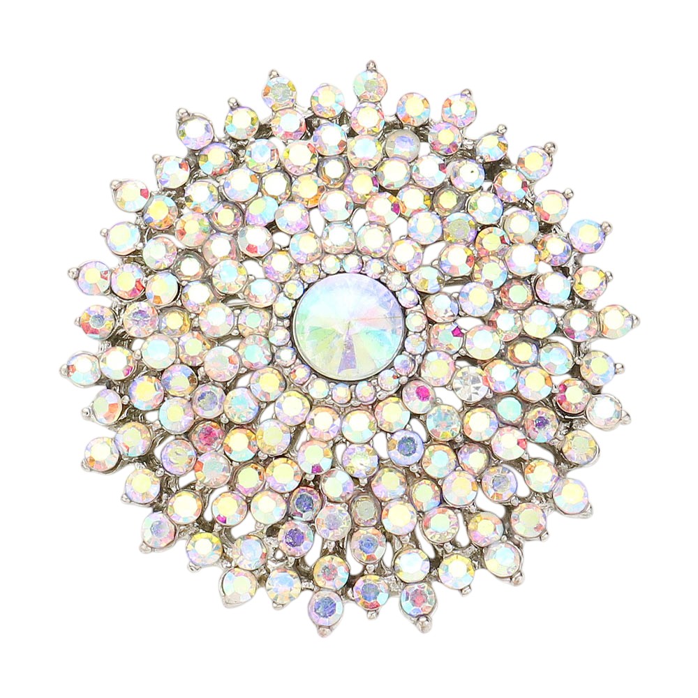 Glass Crystal Bubble Pin Brooch