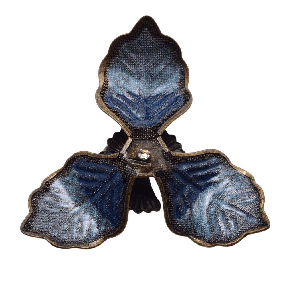 Vintage Blue Enamel Flower Brooch