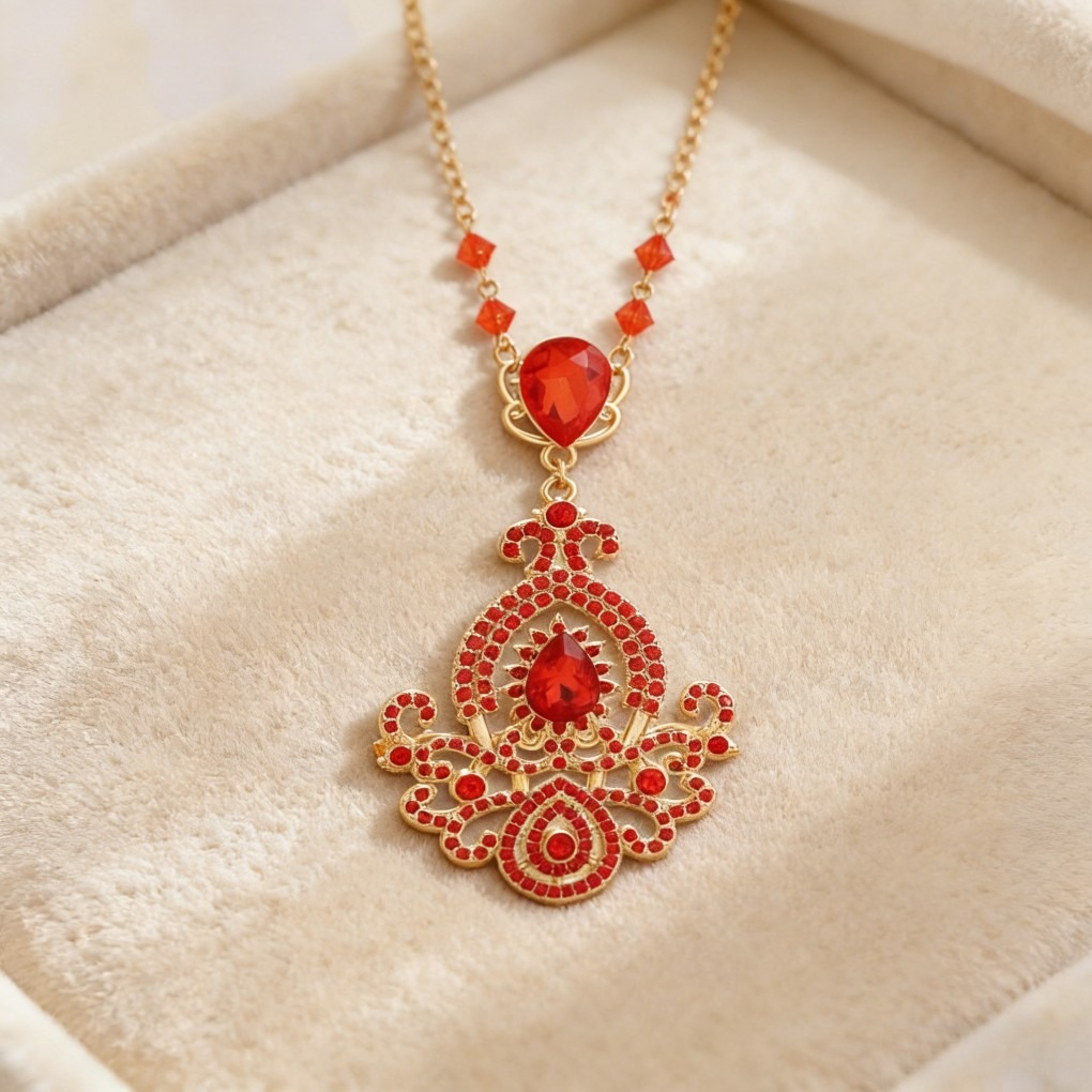 Colorful Crystal Pendant Brooch