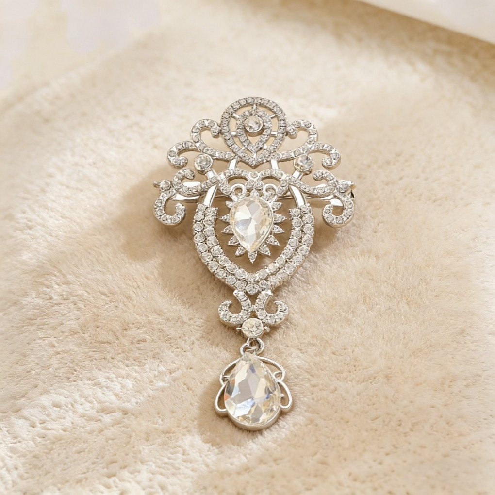 Colorful Crystal Pendant Brooch