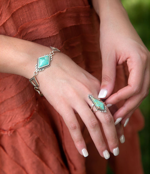 Anemone Turquoise Sterling Silver Statement Ring