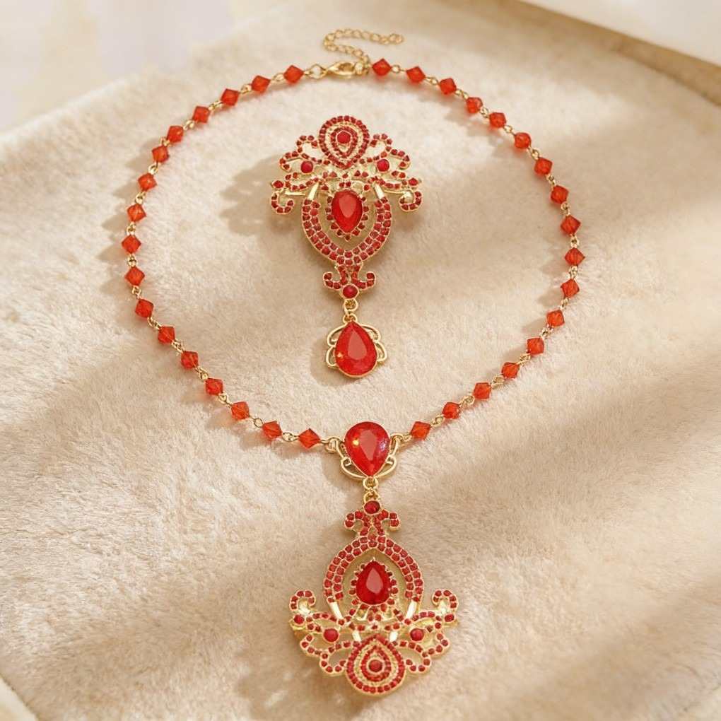 Colorful Crystal Pendant Brooch