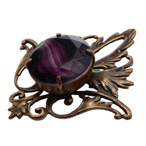 Amethyst-Color Art Glass Brooch — supplier photograph 1