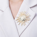 Gold Hammered Celestial Sun Pin Brooch | BH-032
