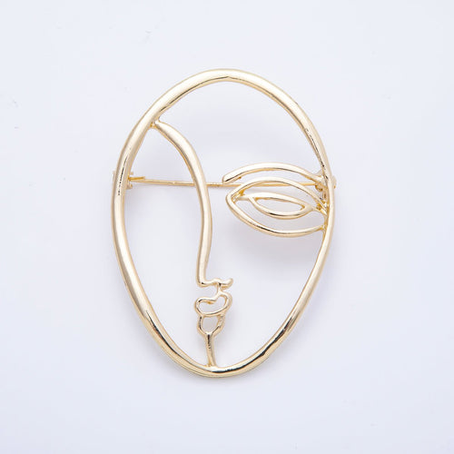 Abstract Woman Face Brooch