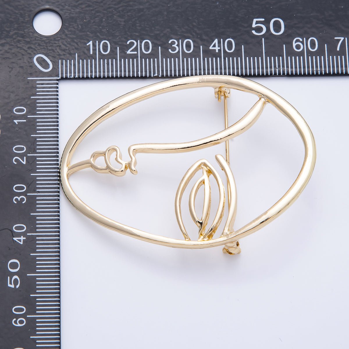 Gold Minimalist Face Pin Brooch Modern Abstract Face Woman | BH-066