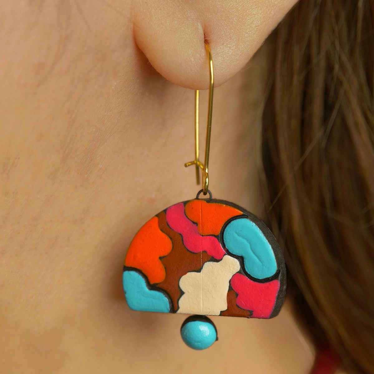 Colorful Semi-Circle Terracotta Choker Set