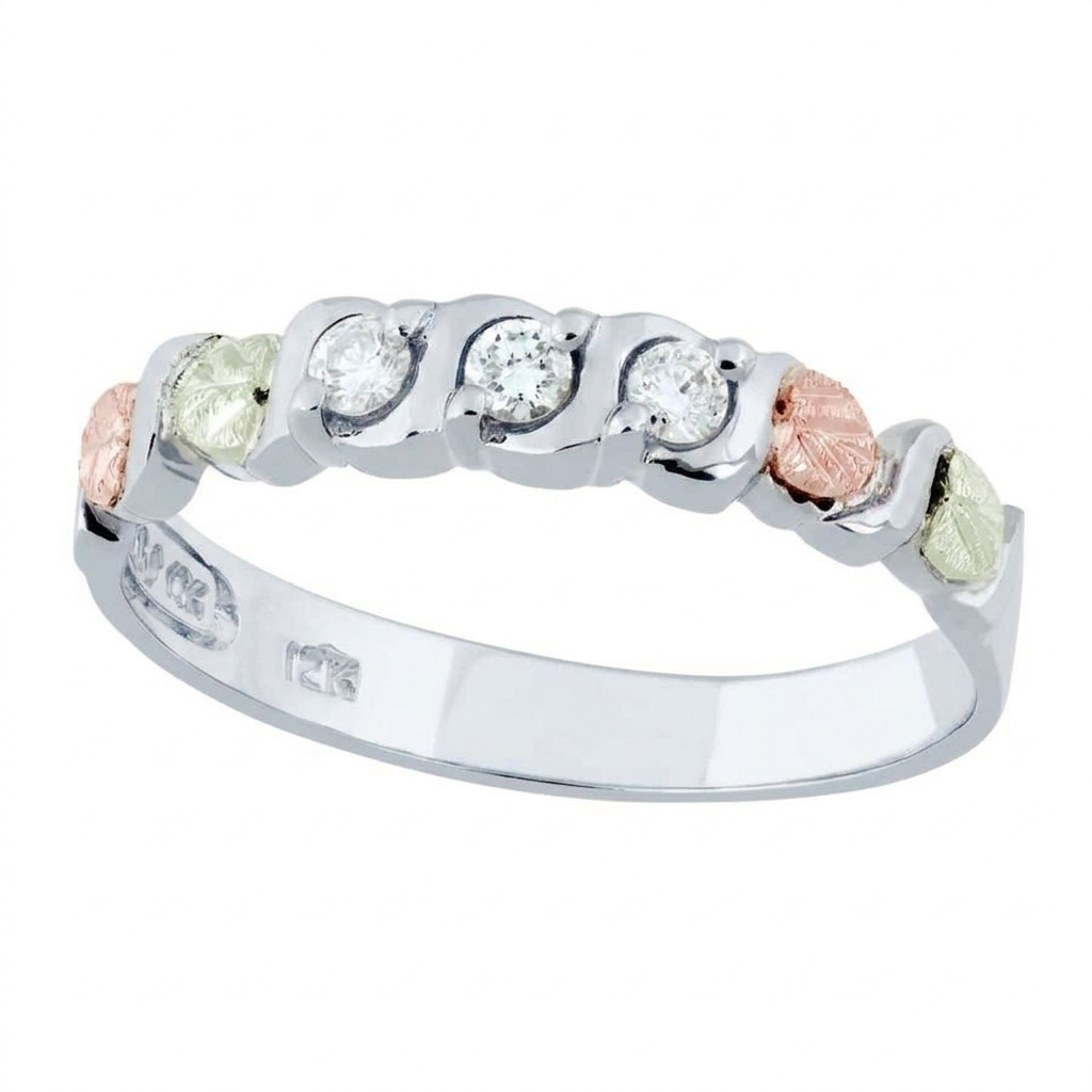 Black Hills Gold Triple Diamond Ring