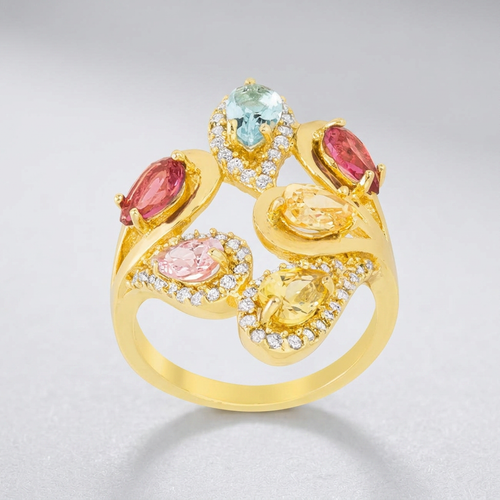Avera Multicolor Statement Cocktail Ring