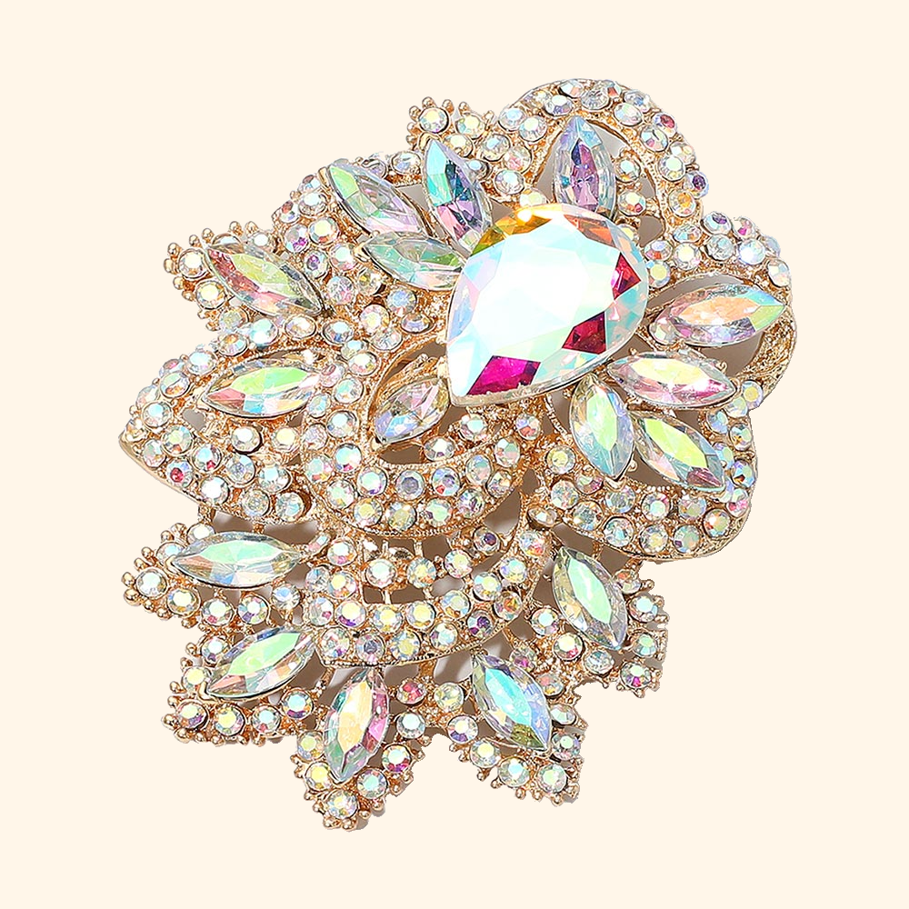 Crystal Bloom Brooch & Pendant — actual supplier photograph on warm ivory