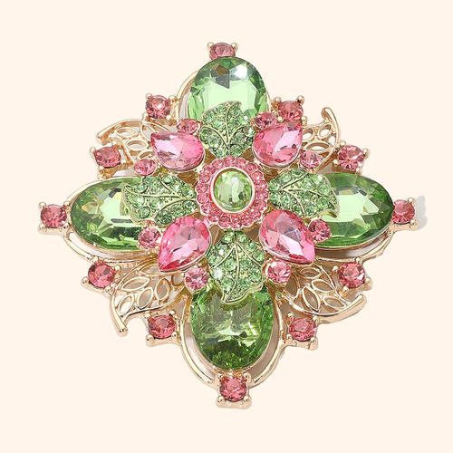 Color Garden Floral Brooch — actual supplier photograph on warm ivory