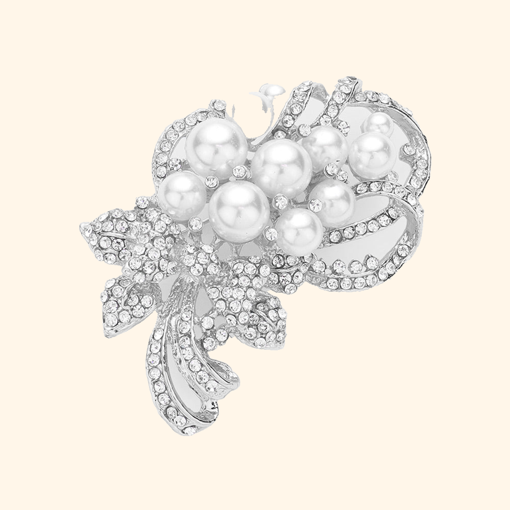 Pearl Bouquet Brooch — actual supplier photograph on warm ivory