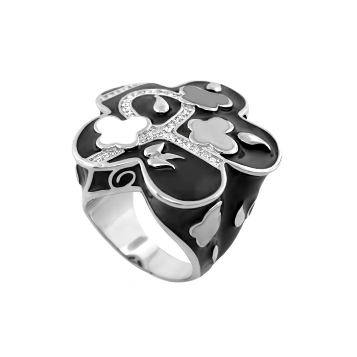 You Neek Turquoise Enamel CZ Cocktail Ring