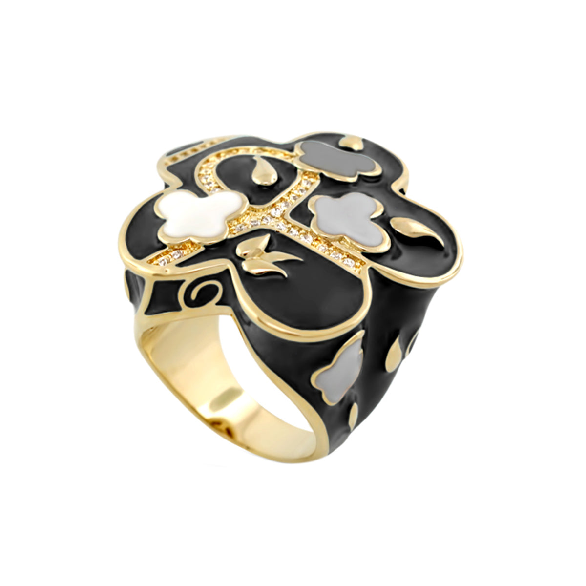 You Neek Turquoise Enamel CZ Cocktail Ring