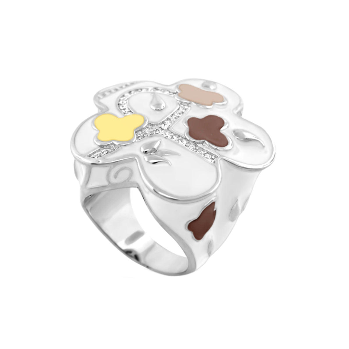 You Neek Turquoise Enamel CZ Cocktail Ring