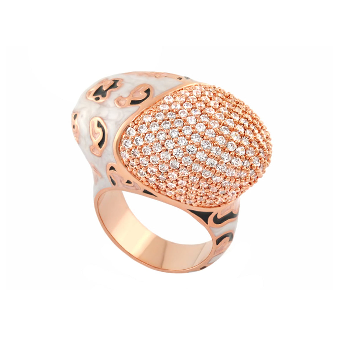 Fab Bold Enamel CZ Cocktail Ring