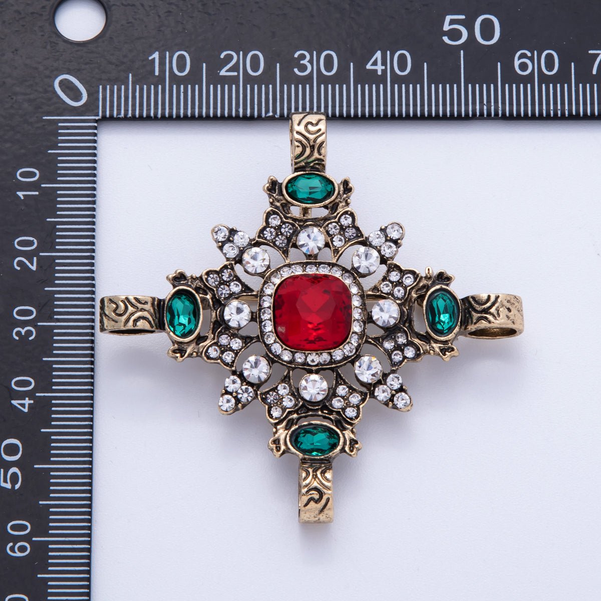Multicolor Geometric Crystal Brooch