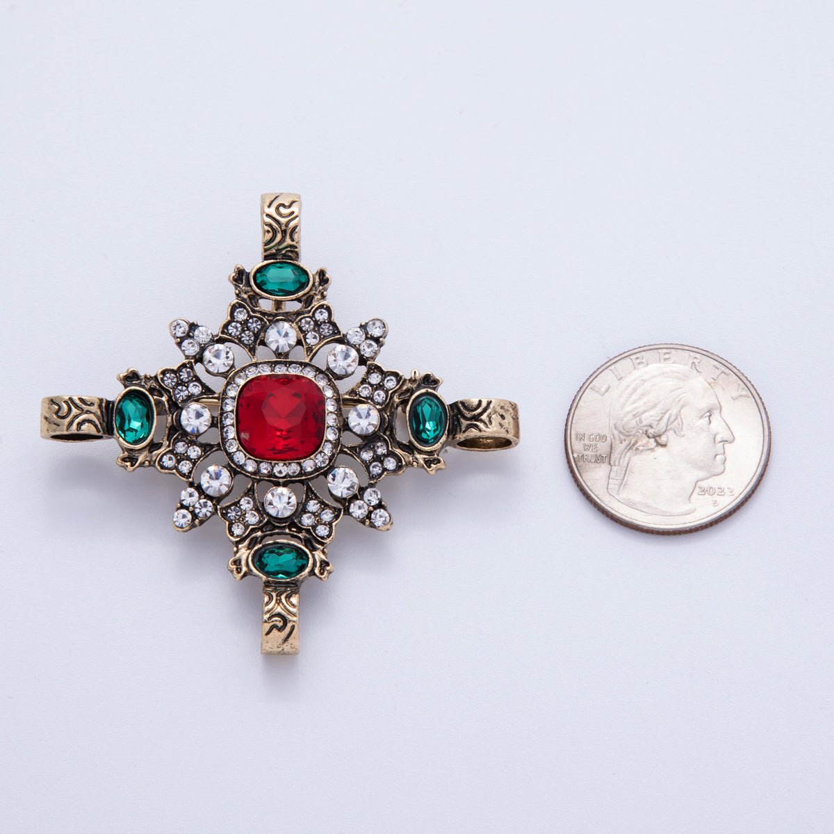 Multicolor Geometric Crystal Brooch