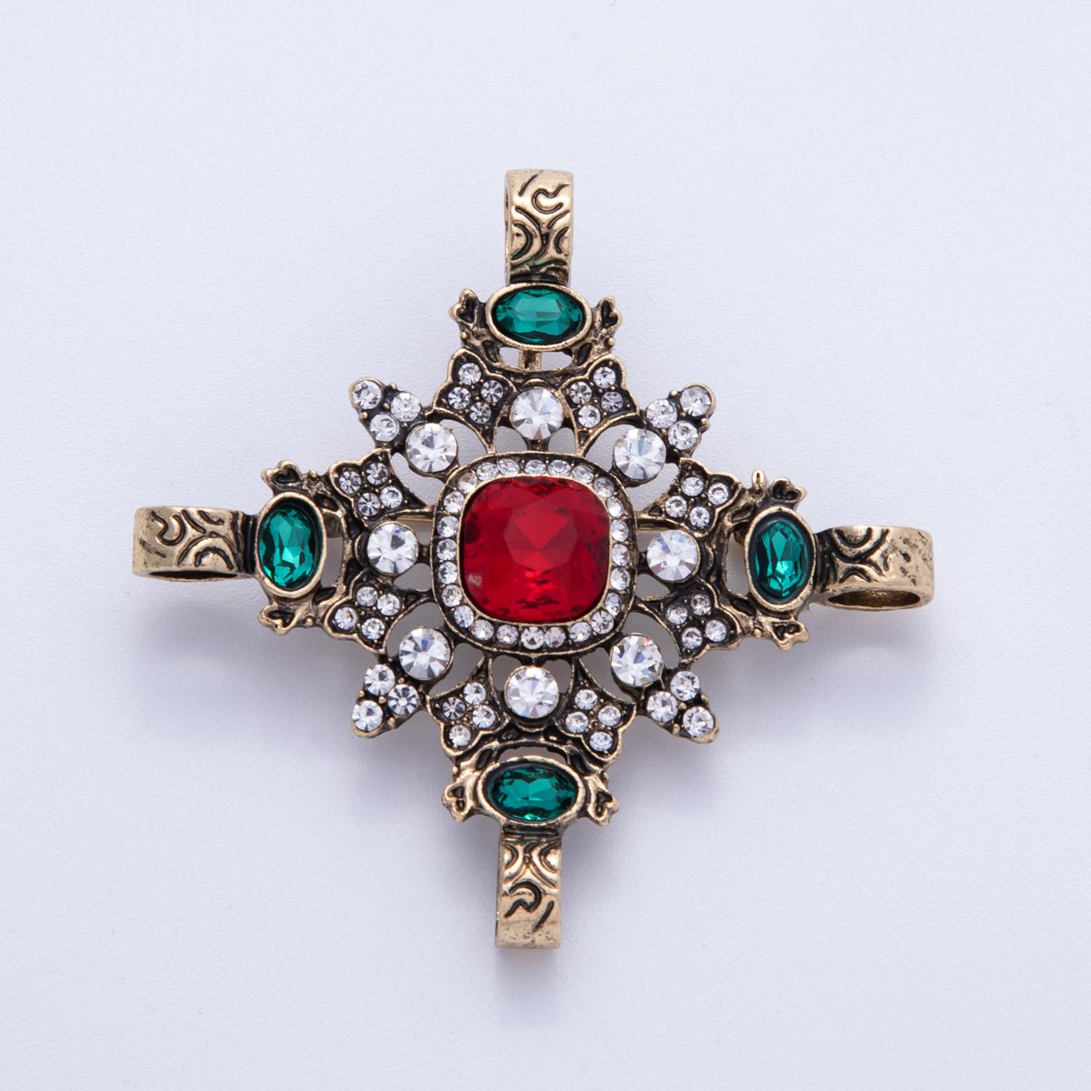 Multicolor Geometric Crystal Brooch