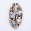 Multicolor Crystal Oval Statement Brooch