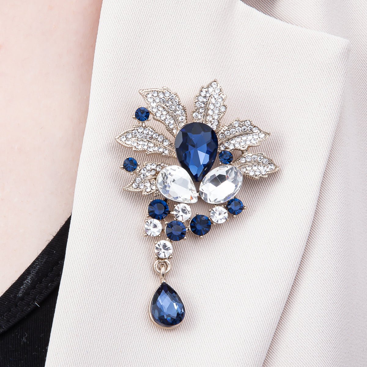 Multicolor Crystal Flower Brooch