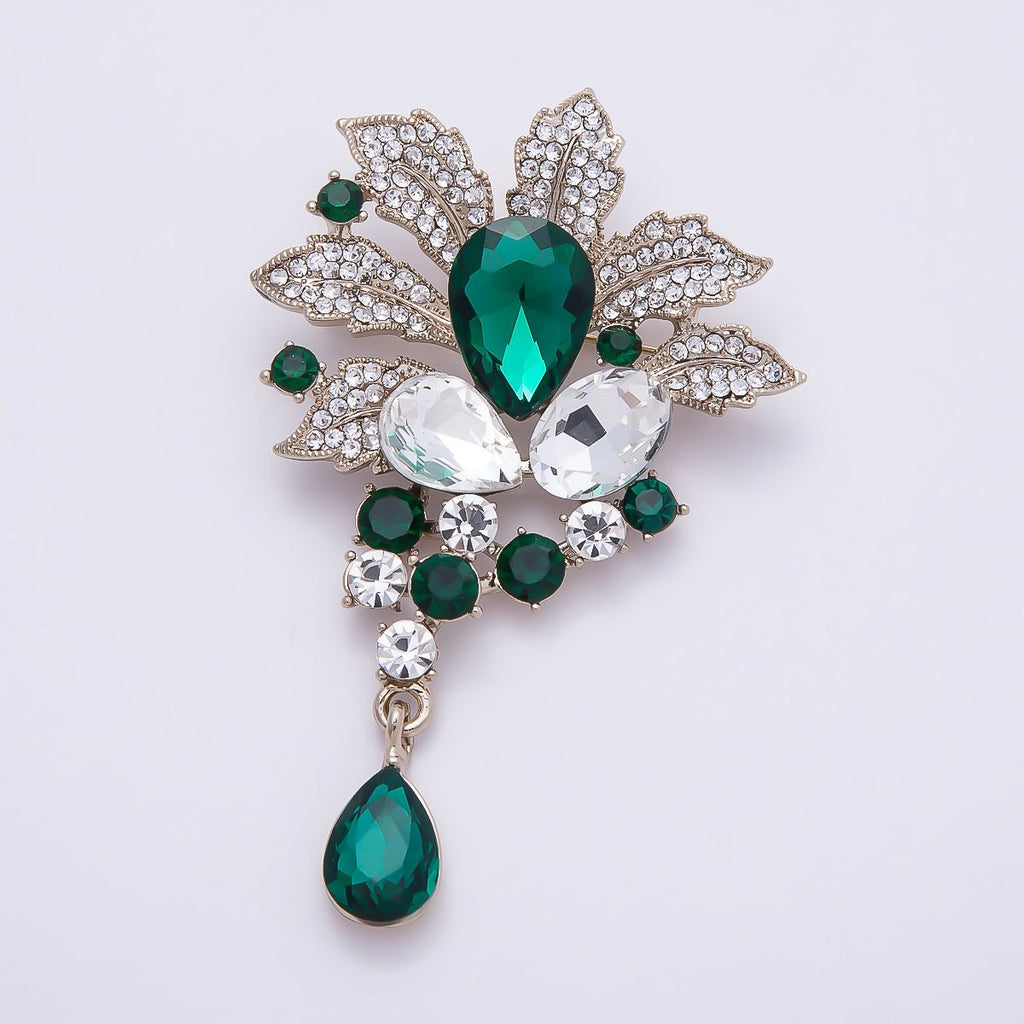 Multicolor Crystal Flower Brooch