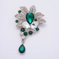Multicolor Crystal Flower Brooch
