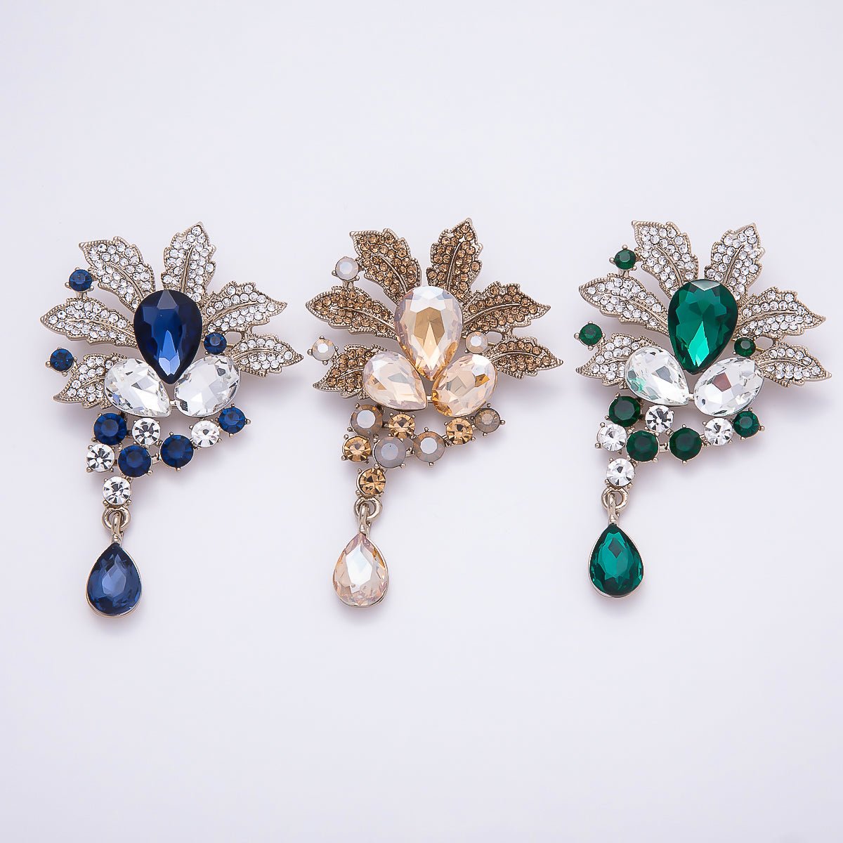 Multicolor Crystal Flower Brooch
