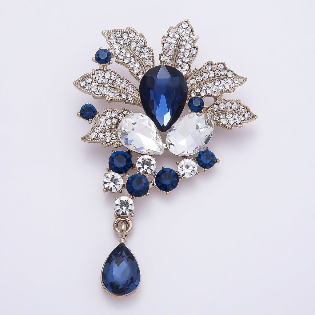 Multicolor Crystal Flower Brooch