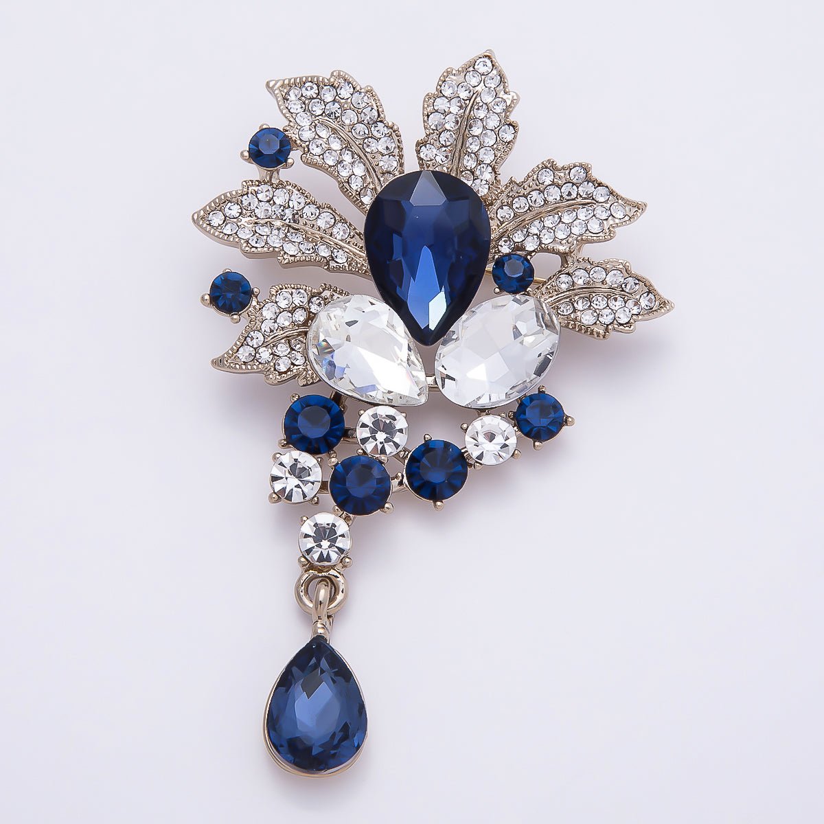 Multicolor Crystal Flower Brooch