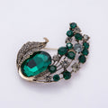 Curved Crystal Leaf Brooch
